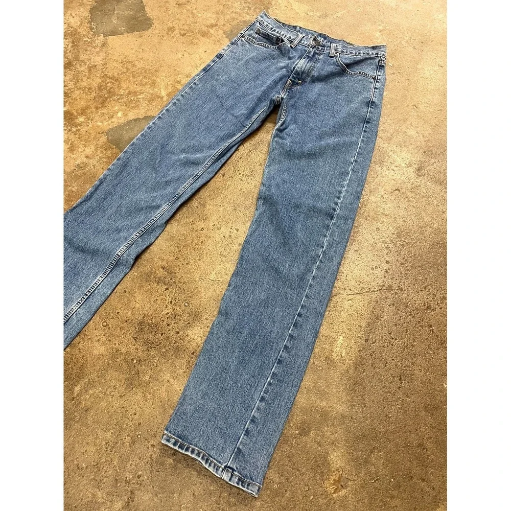 Levi's 505 Regular Fit Jeans Mens 31x34 Blue Denim Stonewash Mid Rise Straight - Picture 3 of 16